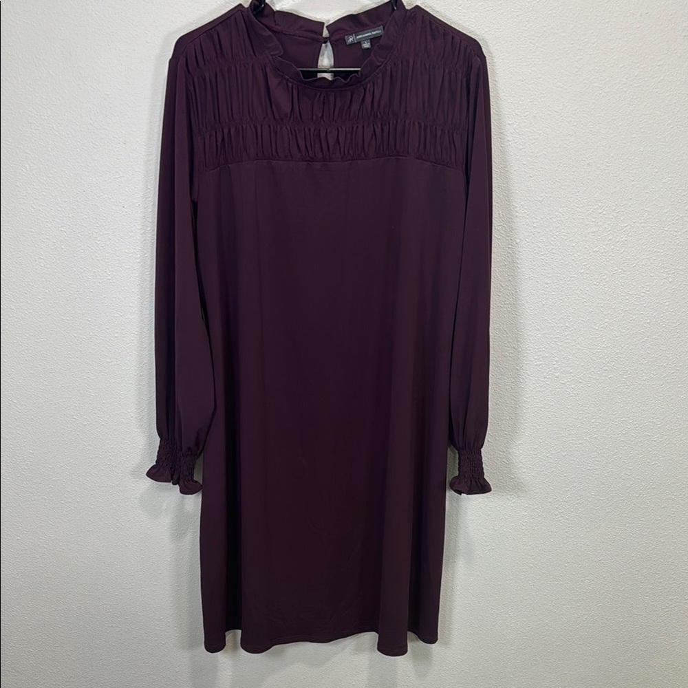Adrianna Papell Purple Long Sleeve Mock Neck Dress